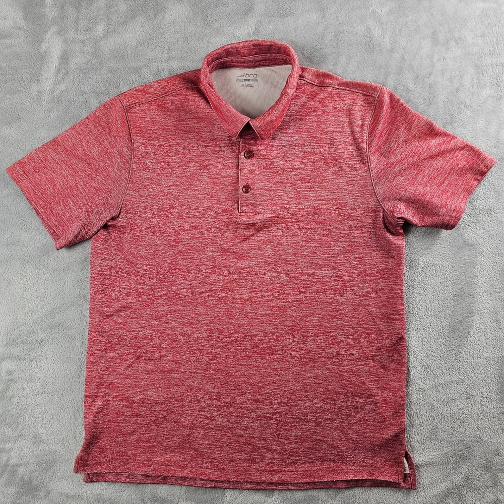 BCG Polo Golf Shirt Salmon Color Mens Size Meduim Short Sleeve